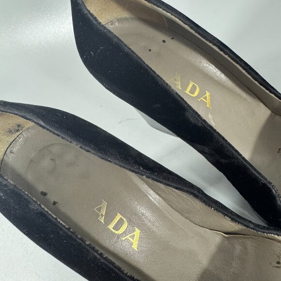 Prada Pointed Toe Black Velvet High Heel Pumps, Size 36.5 - Picture 13 of 16